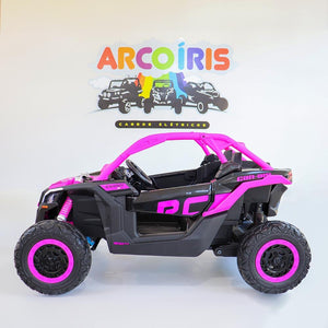 Buggy Can-Am Maverick 24V Rosa/Preto - Arco Íris Carros Elétricos