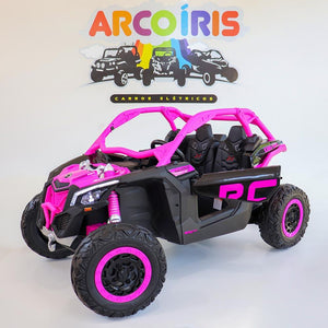 Buggy Can-Am Maverick 24V Rosa/Preto - Arco Íris Carros Elétricos