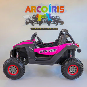 Buggy UTV Mx 12V Rosa - Arco Íris Carros Elétricos