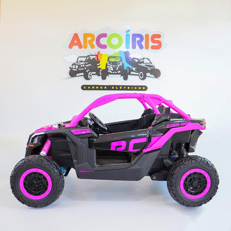 Buggy Can-Am Maverick 24V Rosa/Preto - Arco Íris Carros Elétricos
